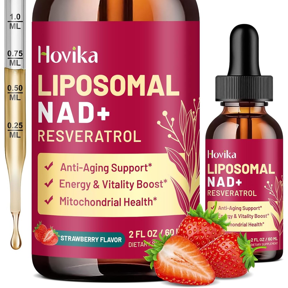 Hovika Liposomal NAD Supplement strawberry flavor front view