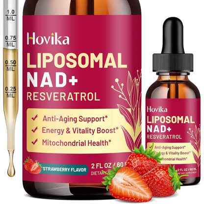 Hovika Liposomal NAD Supplement strawberry flavor front view