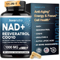 JuvaNutra NAD Supplement 11-in-1 Extra Strength front view bottle and box packaging