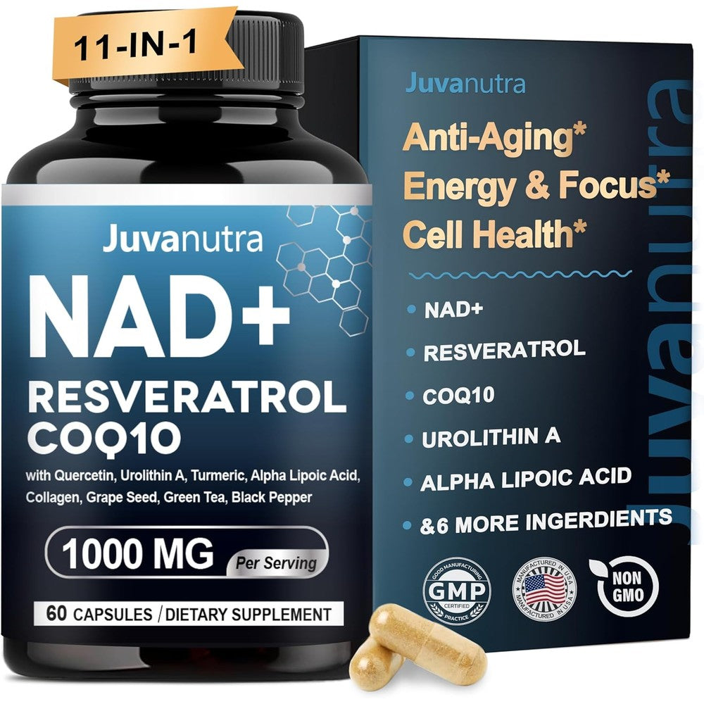 JuvaNutra NAD Supplement 11-in-1 Extra Strength bottle front view