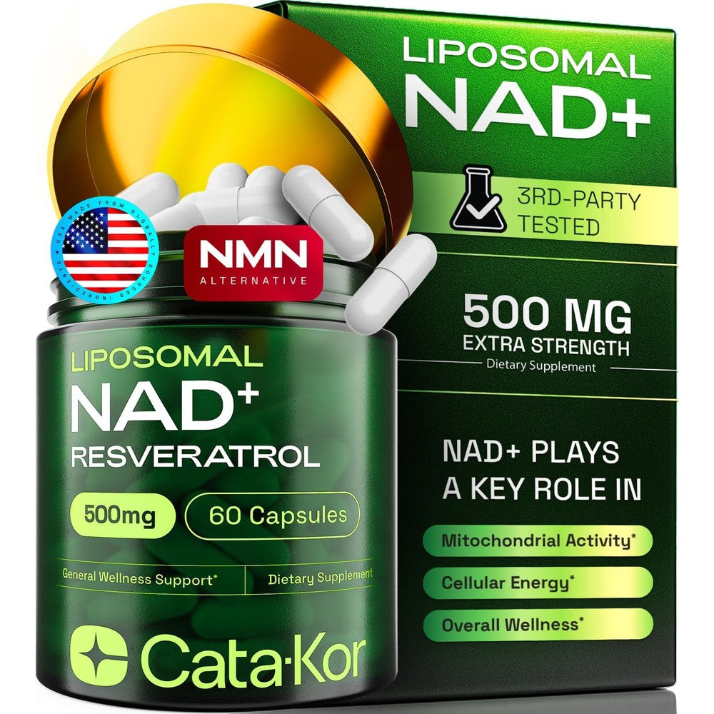 Cata-Kor Liposomal NAD+ Supplement front view packaging