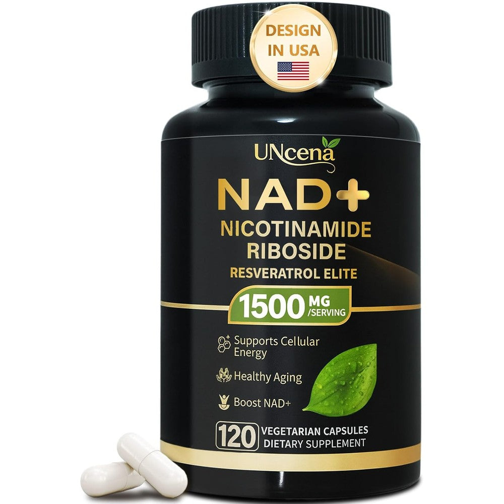 UNcena NAD supplement bottle front view cellular health capsules