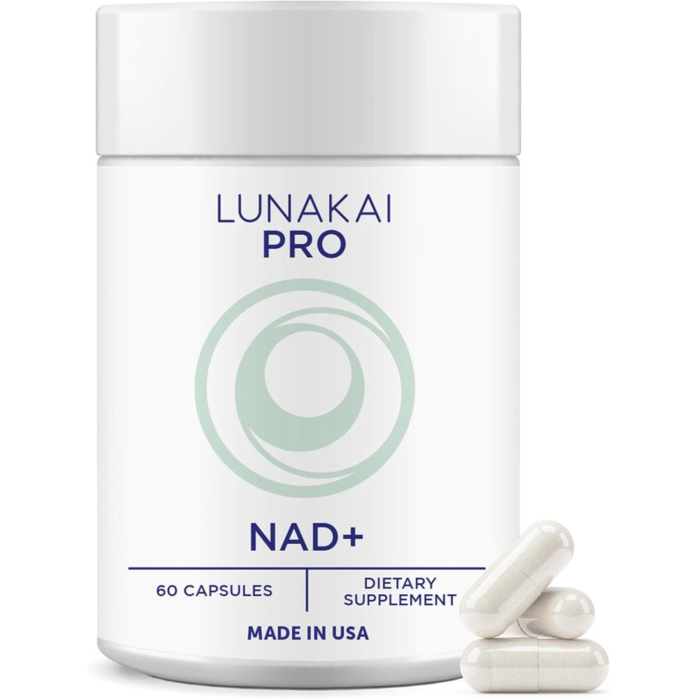 Lunakai Pro Dual Pathway NAD Plus supplement bottle front view