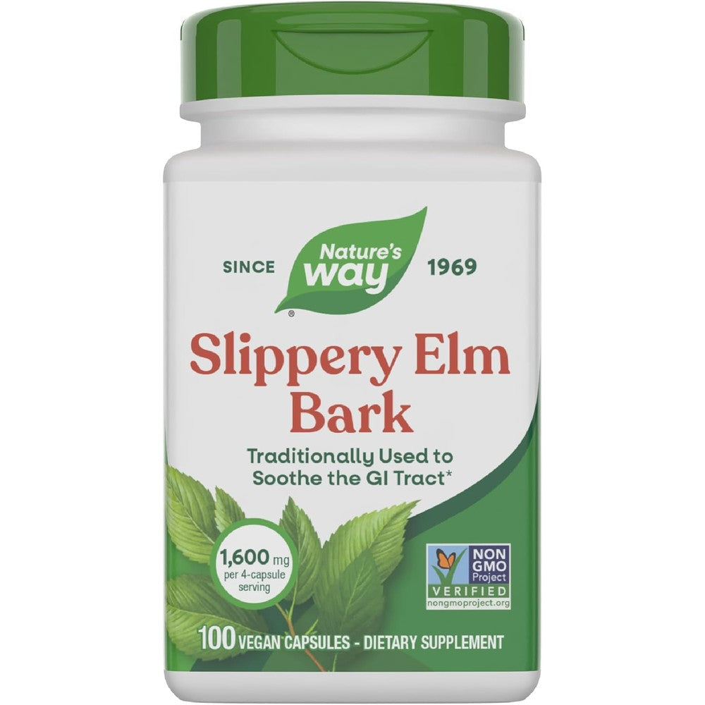 Nature's Way Slippery Elm Bark front view bottle packaging