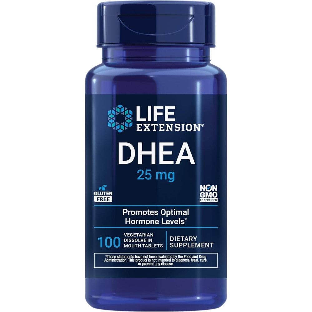 Life Extension DHEA 25 mg hormone balance bottle front view