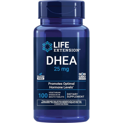 Life Extension DHEA 25 mg hormone balance bottle front view