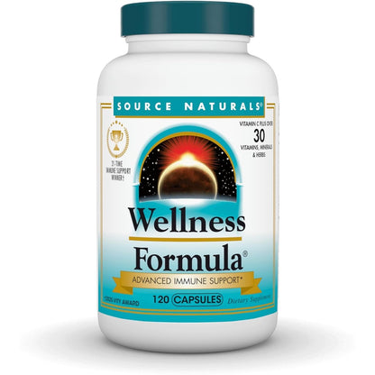 Source Naturals Wellness Formula 120 Capsules front view for immune support