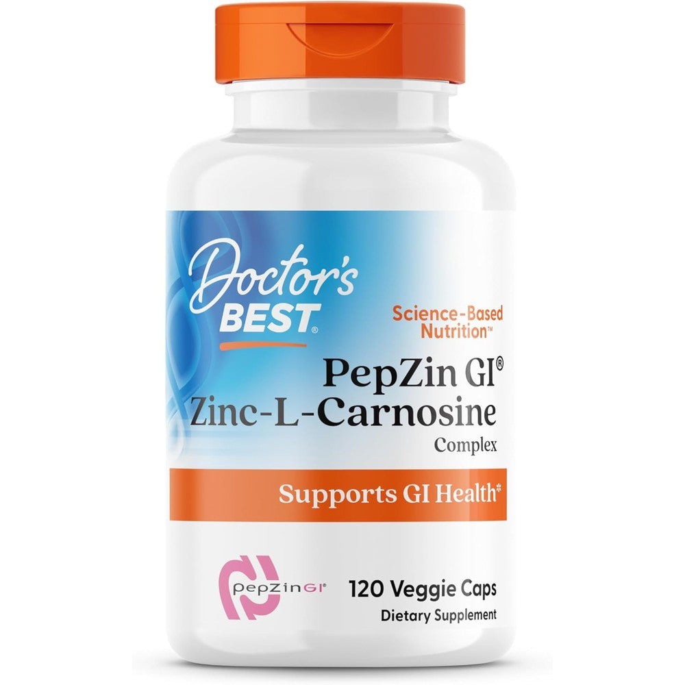 Doctor's Best PepZin GI Zinc L Carnosine front view bottle packaging