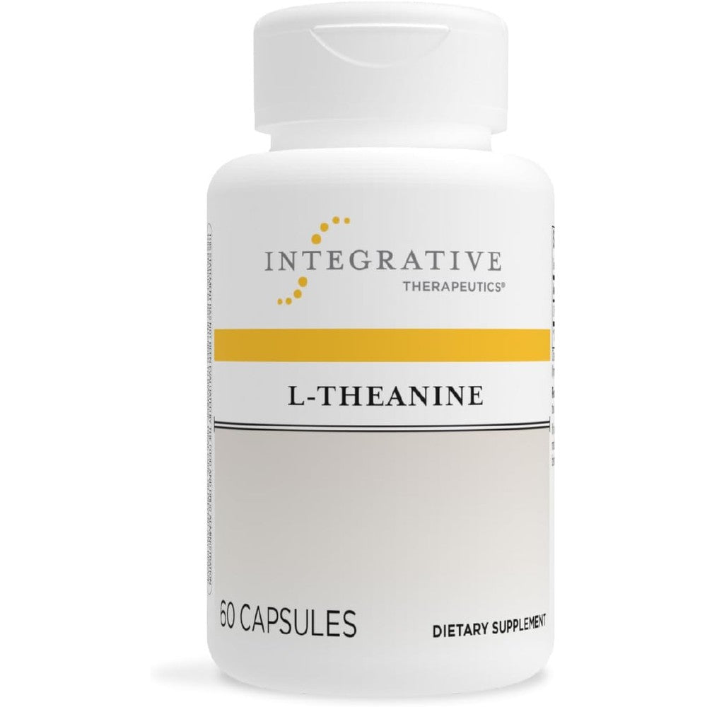 Integrative Therapeutics L-Theanine 60 Vegetarian Capsules front view dietary supplement