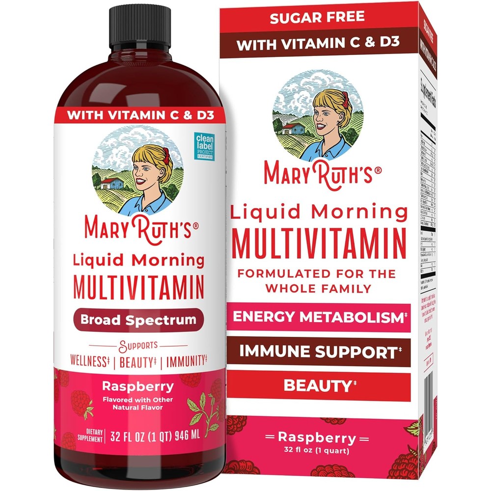 MaryRuth Organics Liquid Morning Multivitamin front view bottle packaging