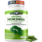 Pura Vida Moringa Organic Capsules front view bottle packaging