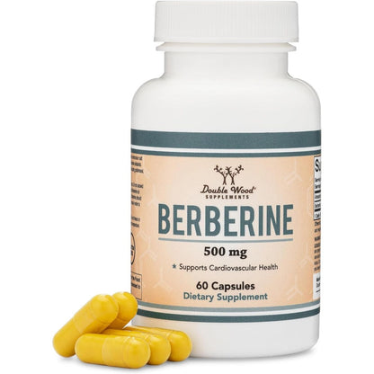 Qpuyt Berberine HCL 500mg supplement bottle front view for cardiovascular health