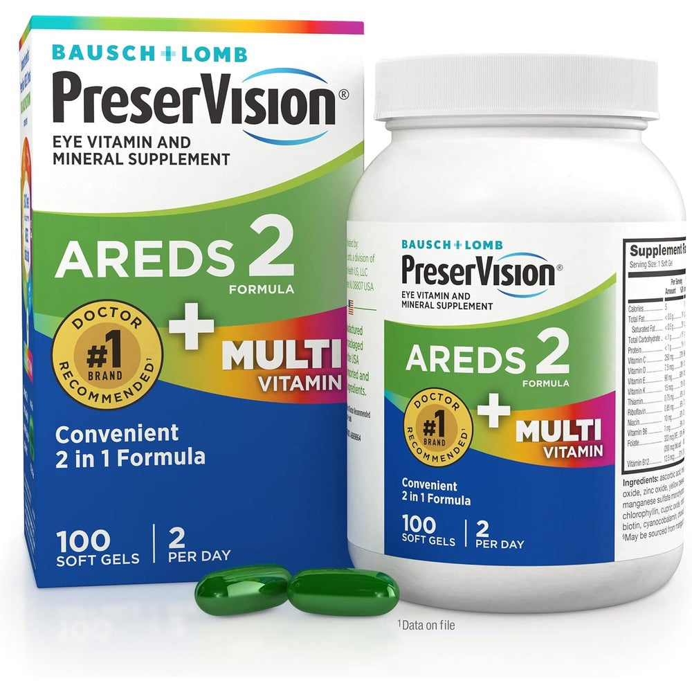 PreserVision AREDS 2 Plus Multivitamin front view bottle