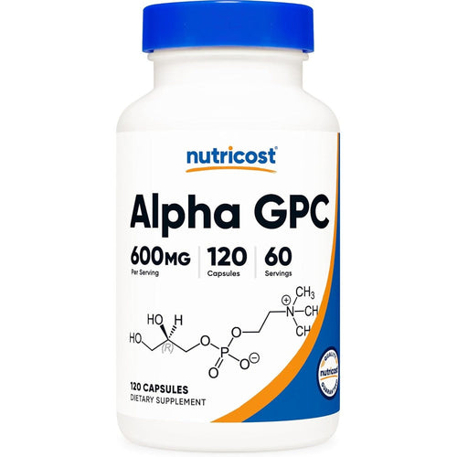 Nutricost Alpha GPC 600mg capsules for cognitive function and mental focus support