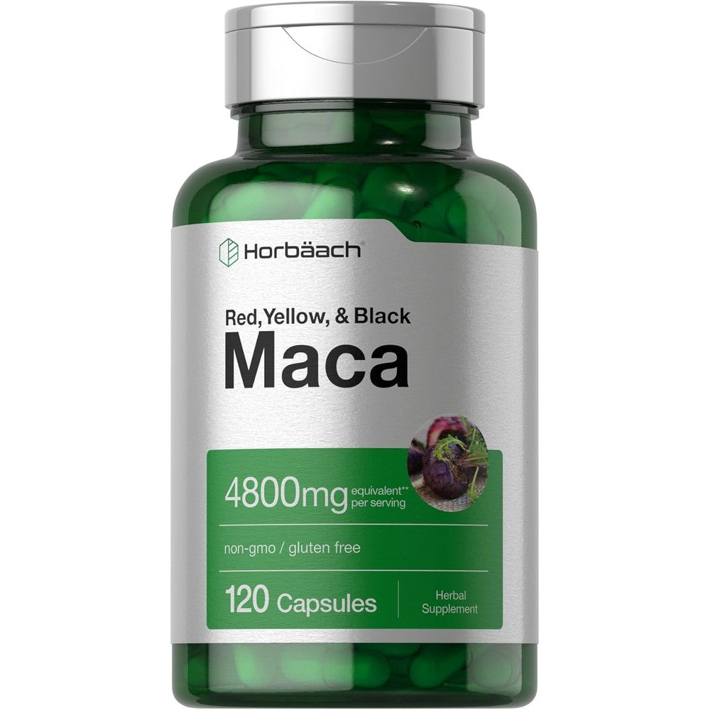 Horbäach Maca Root front view bottle packaging