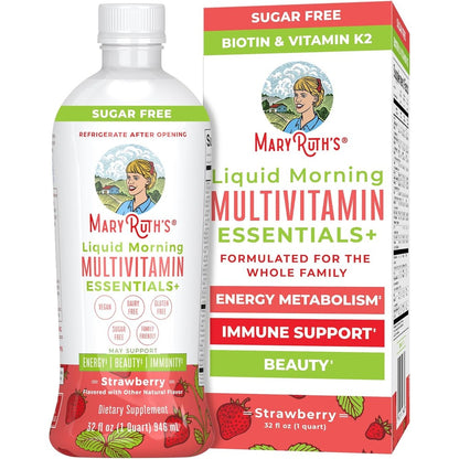 MaryRuth Organics Liquid Morning Multivitamin Essentials Plus bottle front view