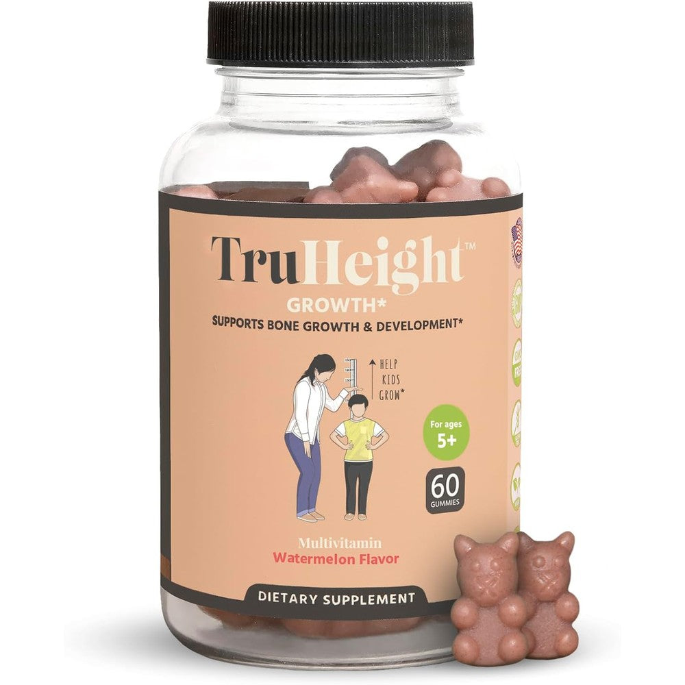 TruHeight growth multivitamin gummies front view bottle