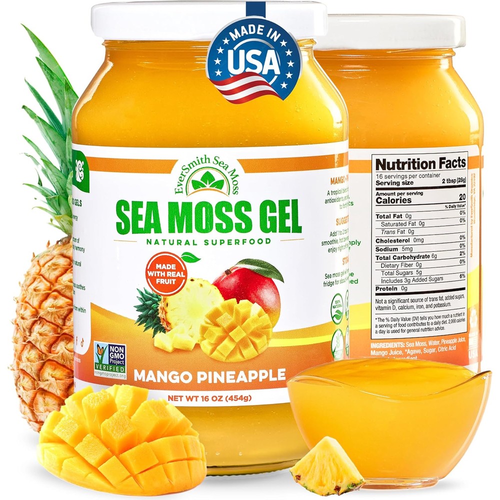 Eversmith Organics wildcrafted Irish sea moss gel front view jar container