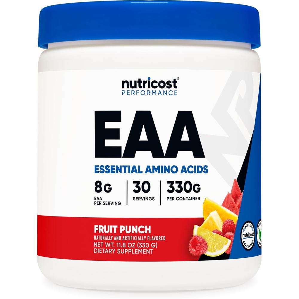 Nutricost Essential Amino Acids Fruit Punch Powder front view container