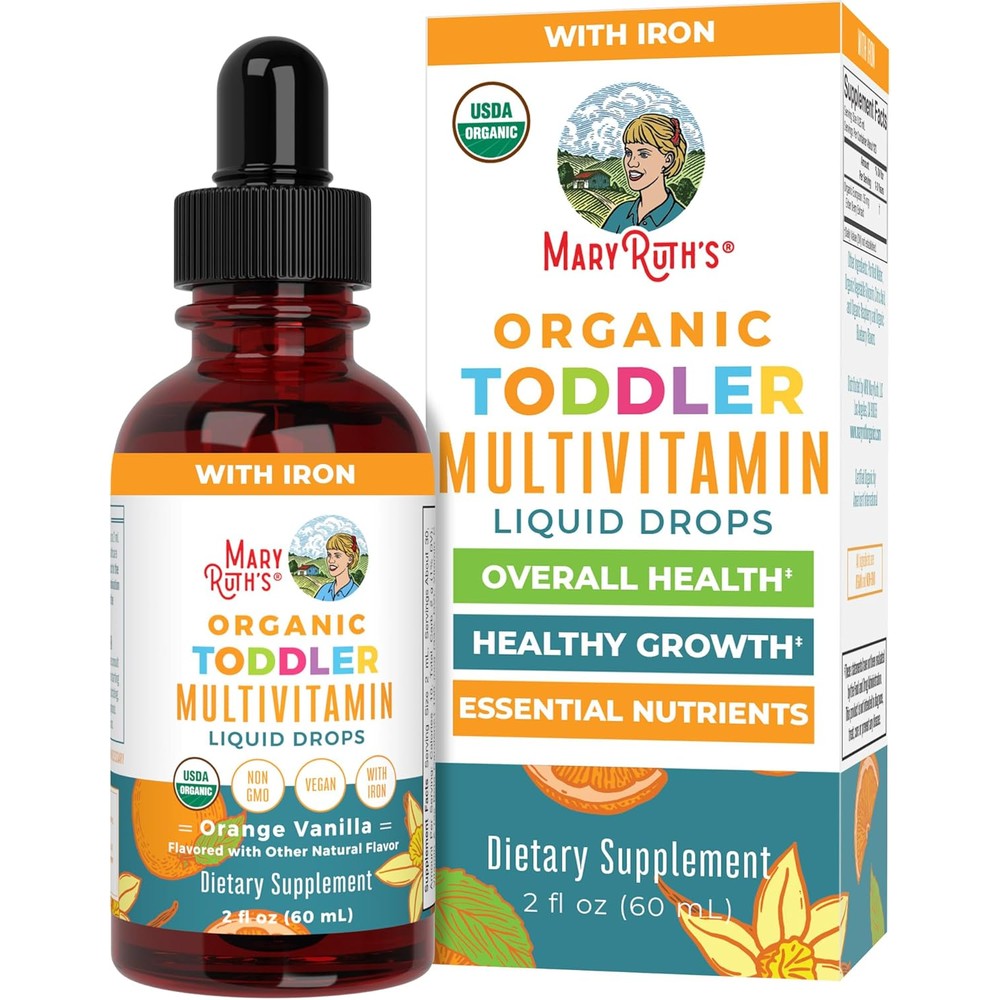 MaryRuth Organics toddler multivitamin drops front view bottle