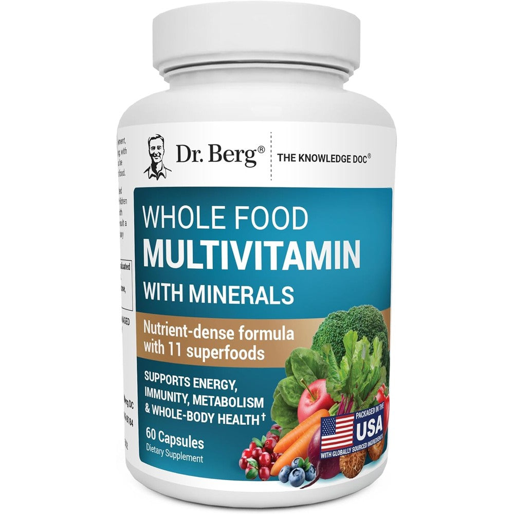Dr. Berg Whole Food Multivitamin front view bottle packaging