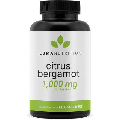Luma Nutrition Citrus Bergamot 1000mg front bottle view for heart health