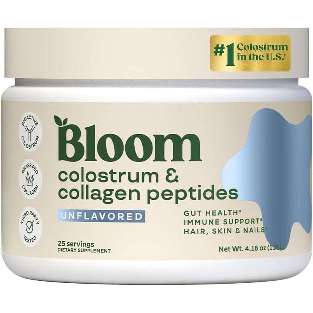 Bloom Nutrition Bovine Colostrum Powder front container view