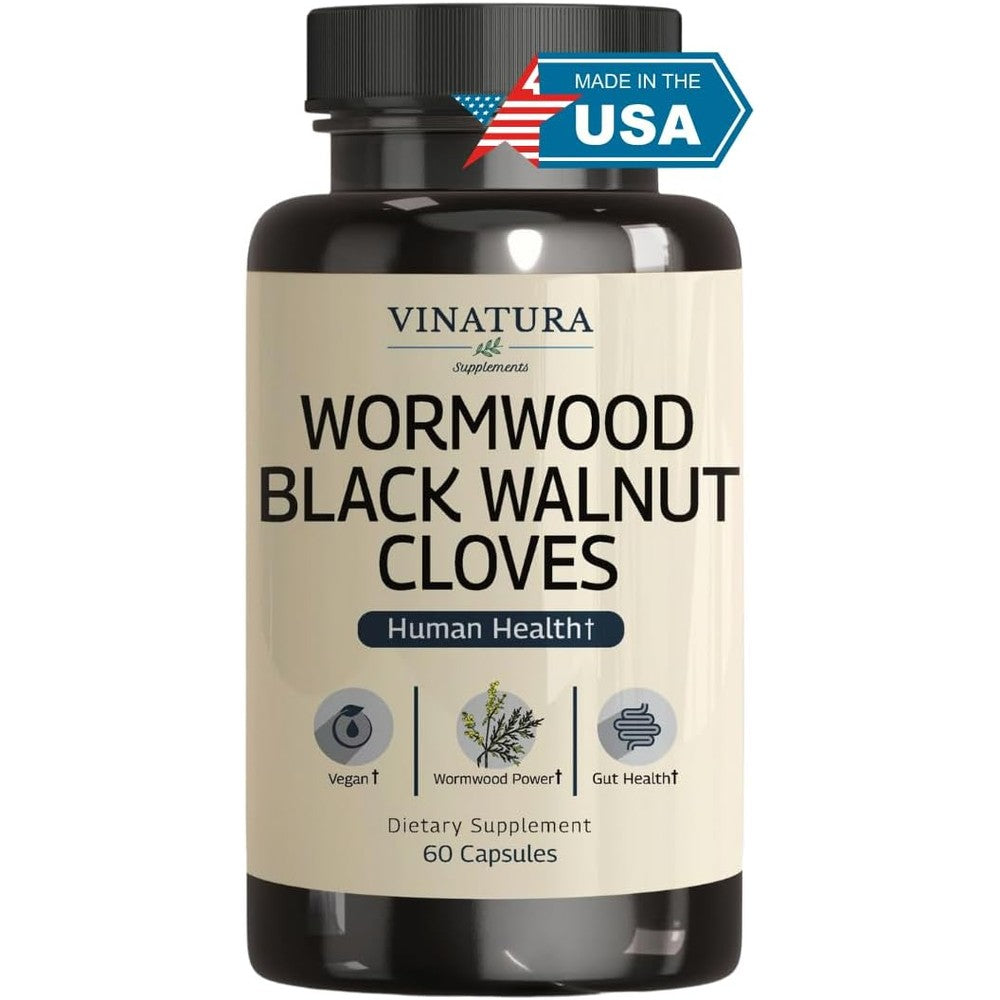 Vinatura Wormwood Black Walnut Clove capsules front view