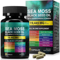 Huyehf sea moss black seed oil capsules front view bottle