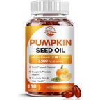 Natures Live pumpkin seed oil with saw palmetto front view bottle