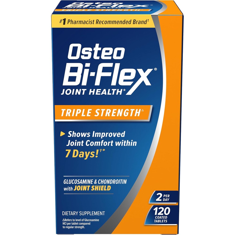Osteo Bi-Flex Triple Strength 120 Coated Tablets front view bottle for joint health support