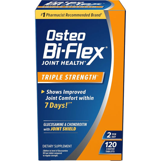 Osteo Bi-Flex Triple Strength 120 Coated Tablets front view bottle for joint health support