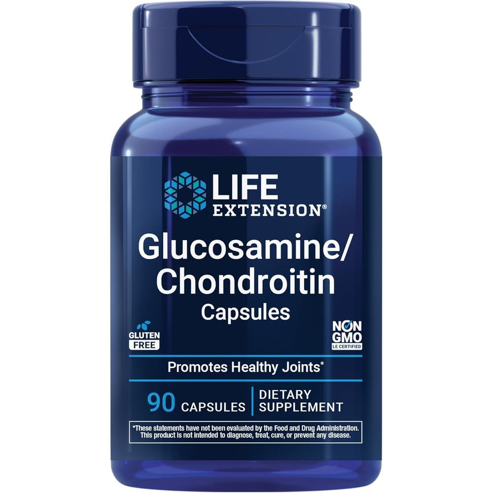 Life Extension Glucosamine Chondroitin 100 Capsules front view joint support supplement