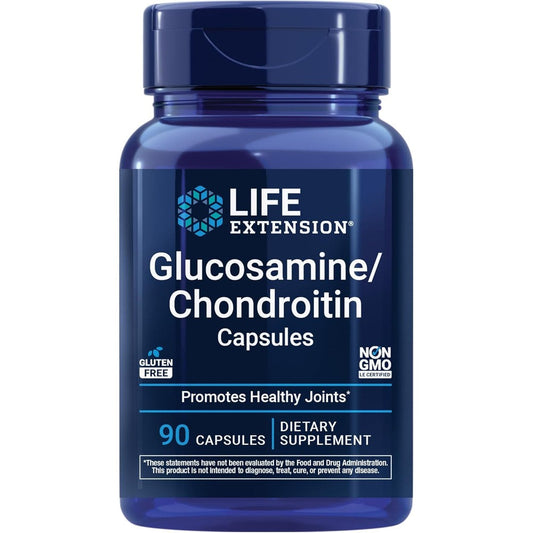 Life Extension Glucosamine Chondroitin 100 Capsules front view joint support supplement