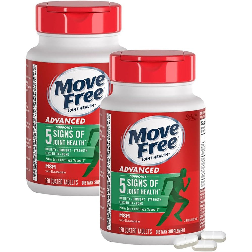 Move Free Advanced Plus MSM 120 tablets pack of 2 front view