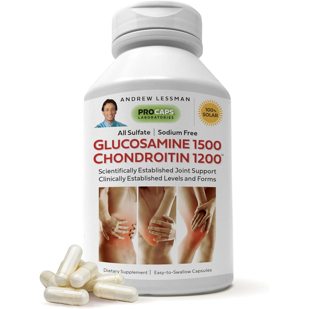 Andrew Lessman Glucosamine 1500 Chondroitin 1200 front bottle view for joint support.