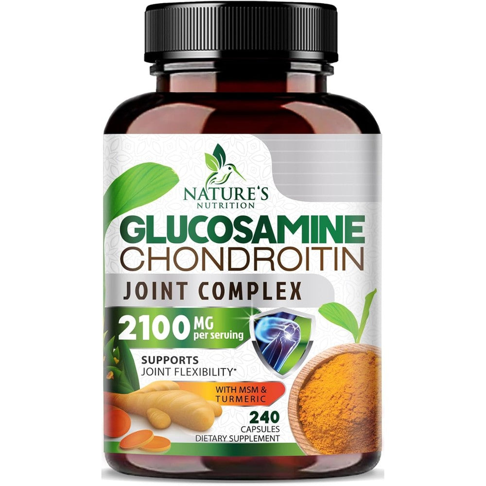 Nature's Nutrition Glucosamine Chondroitin MSM 2100mg bottle front view joint support