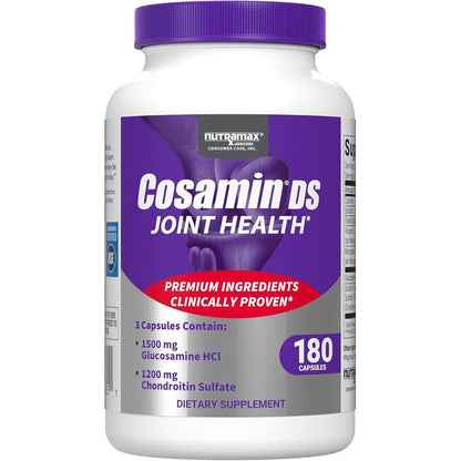 Nutramax Laboratories Cosamin DS 180 capsules front bottle view for joint health