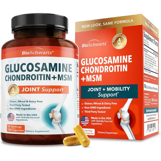 BioSchwartz Glucosamine Chondroitin MSM bottle front view for joint support