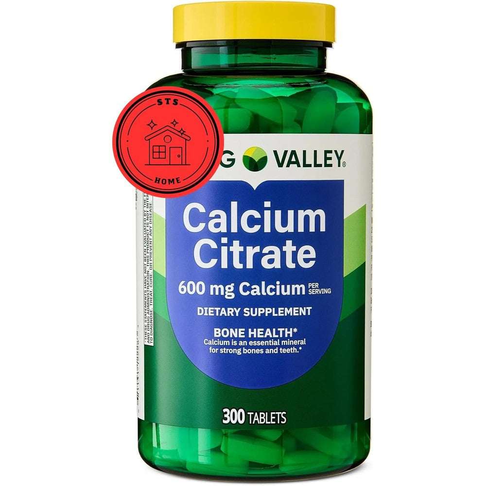 Spring Valley Calcium Citrate 600mg 300 Tablets bottle front view