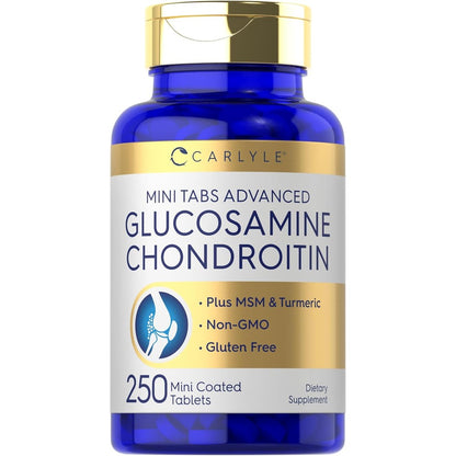 Carlyle Glucosamine Chondroitin MSM Turmeric 250 Mini Tablets front view