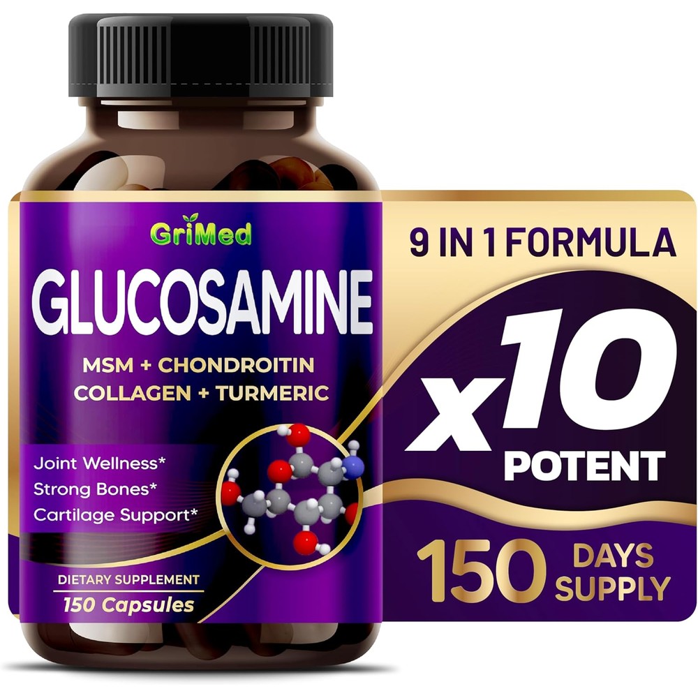GriMed Glucosamine 12,000mg X12 Power front bottle view