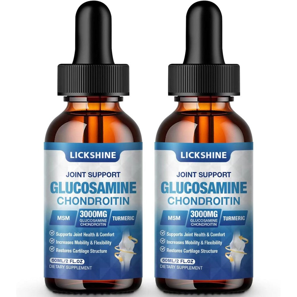 Lickshine Glucosamine Chondroitin MSM Liquid Drops front view for joint support.