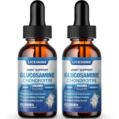 Lickshine Glucosamine Chondroitin MSM Liquid Drops front view for joint support.
