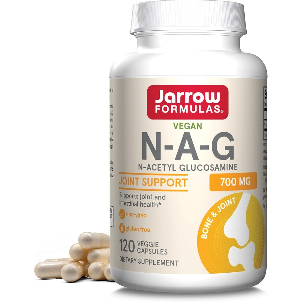 Jarrow Formulas N-A-G 700 milligrams 120 capsules front view bottle supplement for joint support