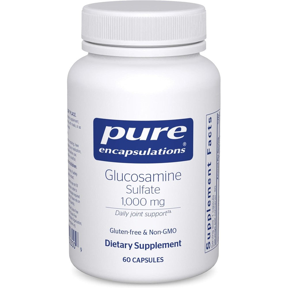 Pure Encapsulations Glucosamine Sulfate 1000mg front bottle view for joint health