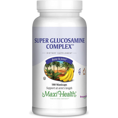 Maxi Health Super Glucosamine Complex 180 capsules front view joint supplement bottle