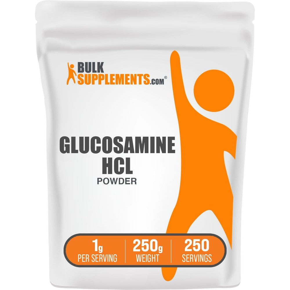 BulkSupplements Glucosamine Hydrochloride Powder front packaging view joint health supplement