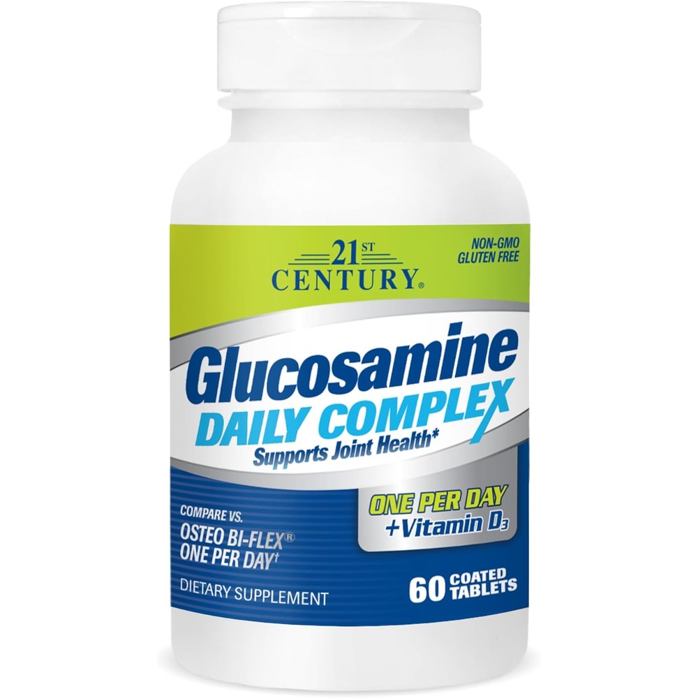 21st Century Glucosamine Daily Complex Plus D 60 Tablets front view bottle for joint health support
