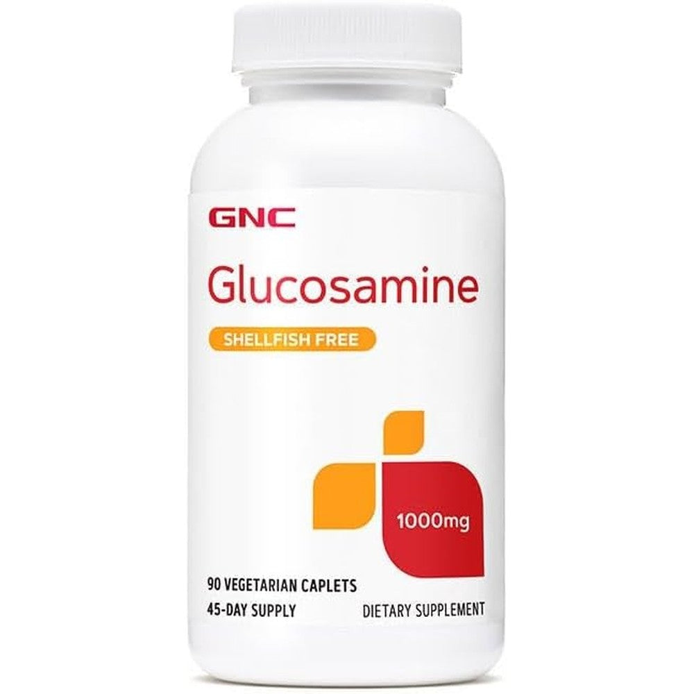 GNC Glucosamine 1000mg joint support supplement 90 caplets front bottle view